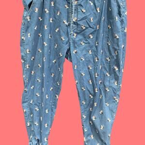 DISNEY Women’s Plus Size 3X Minnie Mouse Print Denim Jeans w/4 Pockets!